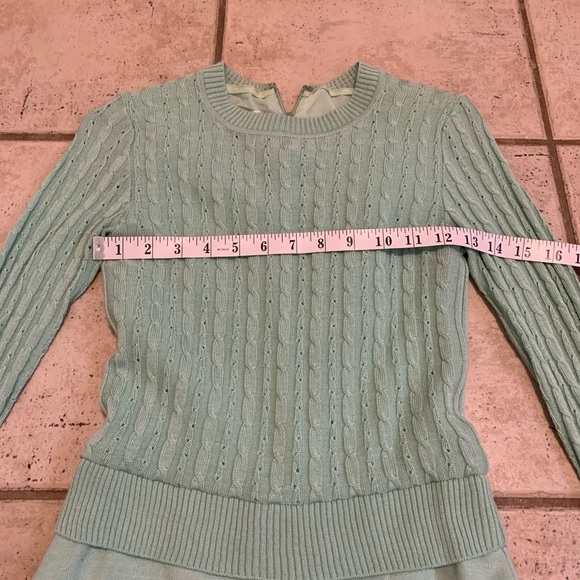 VINTAGE 70s Ciao Knit Sweater Maxi Dress Pastel Mint Green Size 4 - Picture 4 of 6